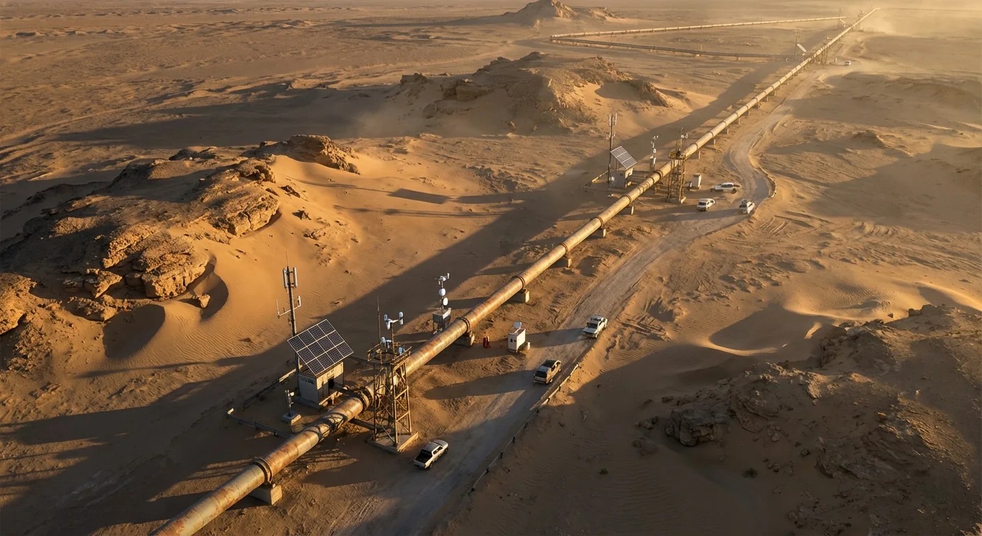 Aerial view of a utility and infrastructure corridor